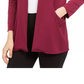 Cardigan feminino Alfani com frente aberta, tamanho vinho, tamanho extragrande