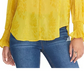Blusa floral franzida Lulu feminina Rachel Roy, amarela, tamanho pequeno