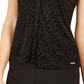 Blusa feminina Calvin Klein com estampa animal texturizada, tamanho pequeno, prata, P