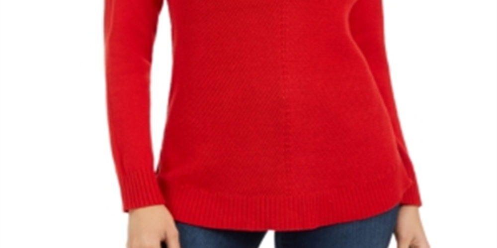 Suéter feminino com decote em V Charter Club, vermelho, tamanho X-S