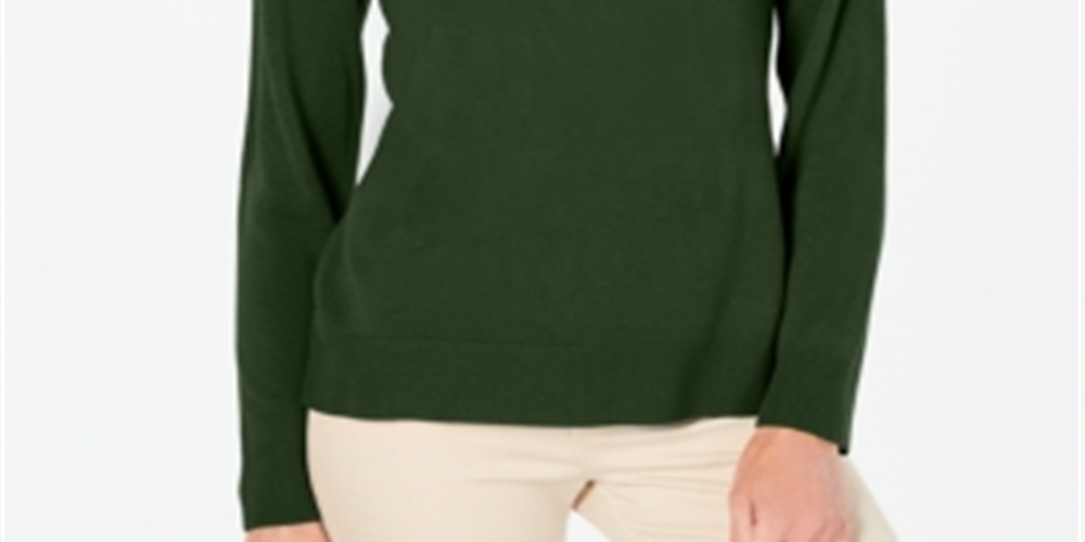 Karen Scott Suéter Feminino com Botões nos Ombros Verde Tamanho X-G