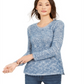 Suéter feminino com cílios mesclados Style &amp; Co, azul, tamanho PP