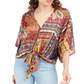 Top de lurex com amarração frontal Polly &amp; Esther Junior, vermelho, tamanho médio