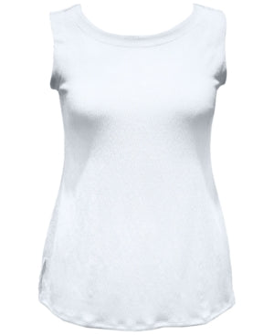 Regata feminina com botões texturizados da coleção JM, branca, tamanho pequeno