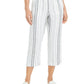Calça Capri Listrada Feminina Charter Club Branca Tamanho X-S