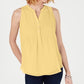 Blusa feminina sem mangas Charter Club, amarela, tamanho pequeno