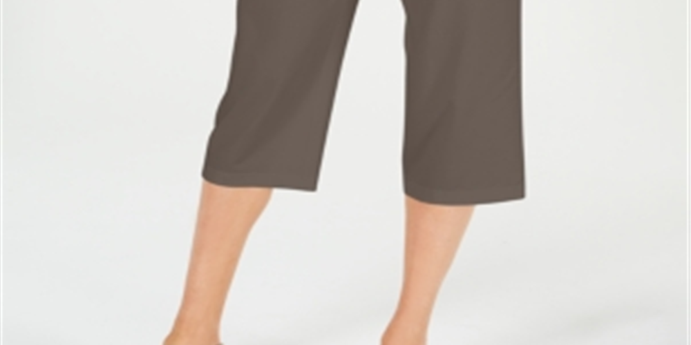 Calça Capri Active Wear Feminina Karen Scott Marrom Tamanho Pequeno X-Grande