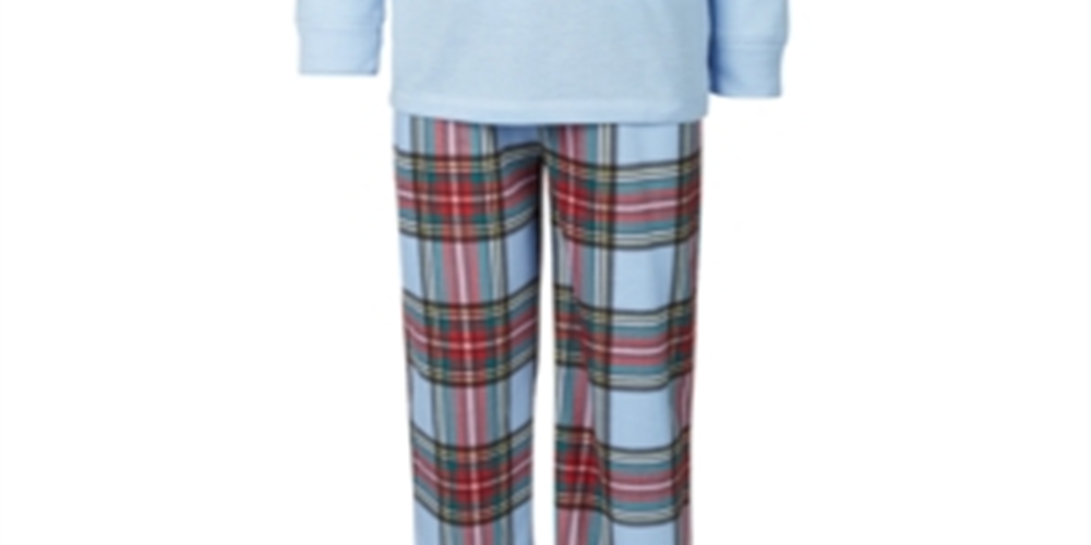 Pijama Família Feminino Combinando Infantil Mix It Tartan Conjunto Azul Tamanho 8