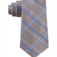 Gravata fina de seda xadrez Billy xadrez Madras masculina Kenneth Cole cinza tamanho único