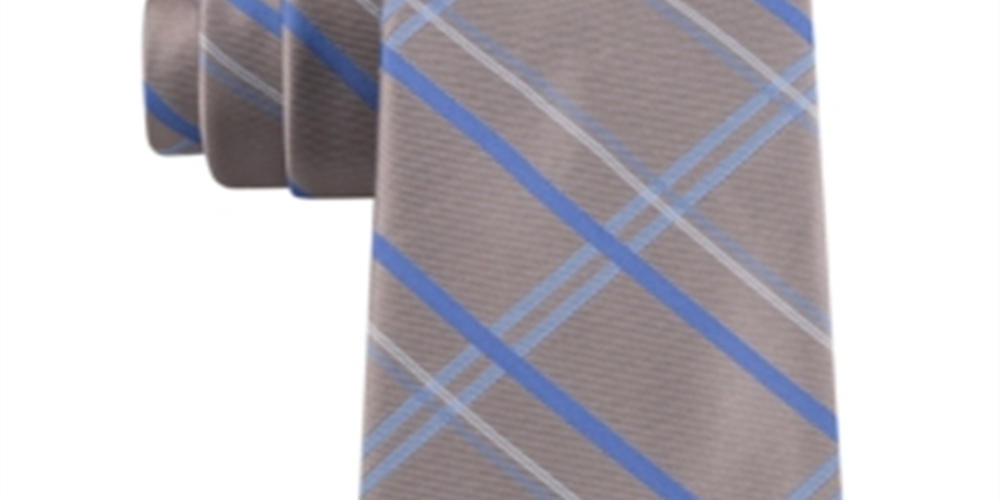 Gravata fina de seda xadrez Billy xadrez Madras masculina Kenneth Cole cinza tamanho único