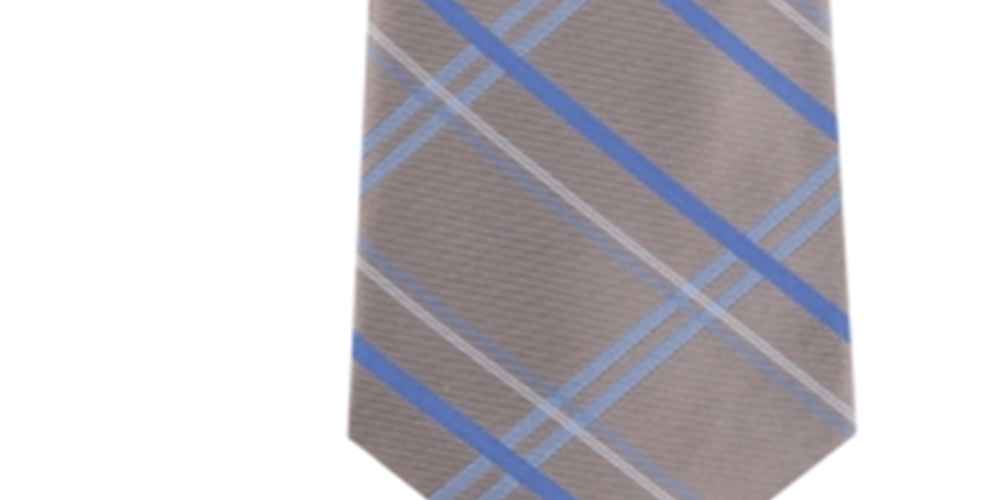 Gravata fina de seda xadrez Billy xadrez Madras masculina Kenneth Cole cinza tamanho único
