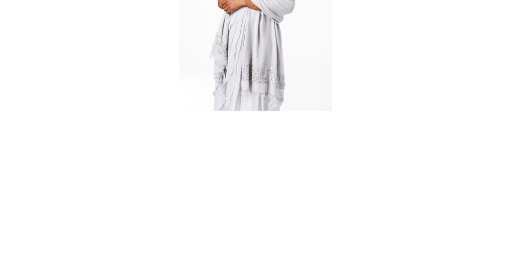 Adrianna Papell Xale Feminino com Franjas e Enfeites Cinza Tamanho Regular