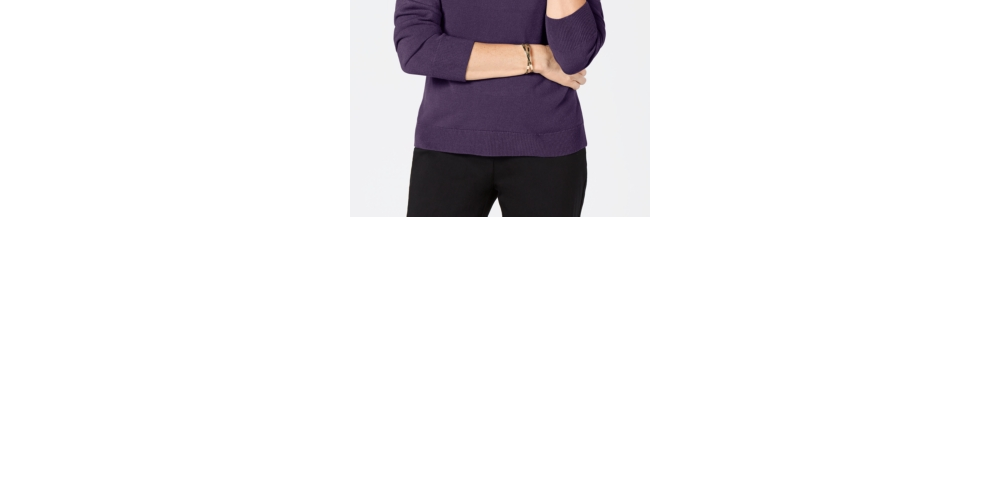 Karen Scott Suéter Feminino Luxsoft Gola Alta Roxo Tamanho Pequeno Médio