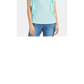 Blusa feminina Rachel Roy de manga curta com decote em joia, azul, tamanho XX-G