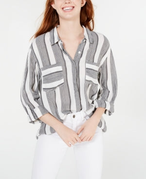 Camisa utilitária estampada Hippie Rose Junior, preta, tamanho X-G