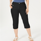 Calça Capri Feminina Karen Scott com Botões e Barra Preta Tamanho 10 Petite