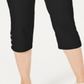 Calça Capri Feminina Karen Scott com Botões e Barra Preta Tamanho 10 Petite
