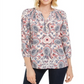 Camiseta feminina estampada Charter Club, branca, tamanho médio, vários tamanhos