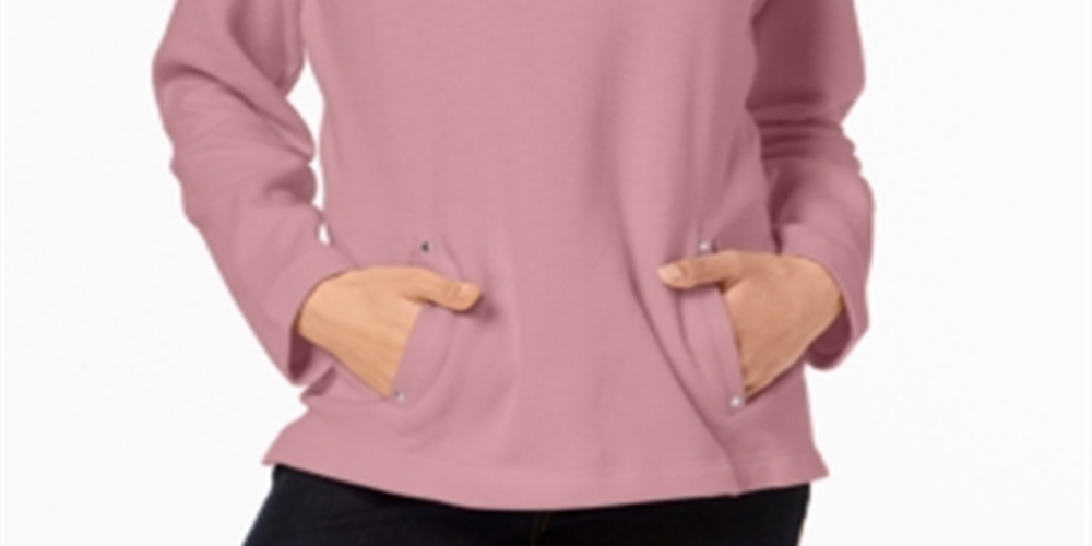 Karen Scott Blusa Feminina Gola Alta com Zíper Mellow Rose Tamanho Pequeno P