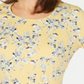 Blusa feminina Karen Scott estampada manga comprida amarela tamanho grande