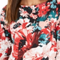 Charter Club Blusa feminina com estampa floral e gola canoa, vermelha, tamanho X-S