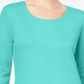 Karen Scott Top decote redondo feminino Aqua tamanho XX-G