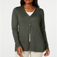 Karen Scott Cardigan longo feminino verde-azulado tamanho médio