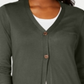 Karen Scott Cardigan longo feminino verde-azulado tamanho médio