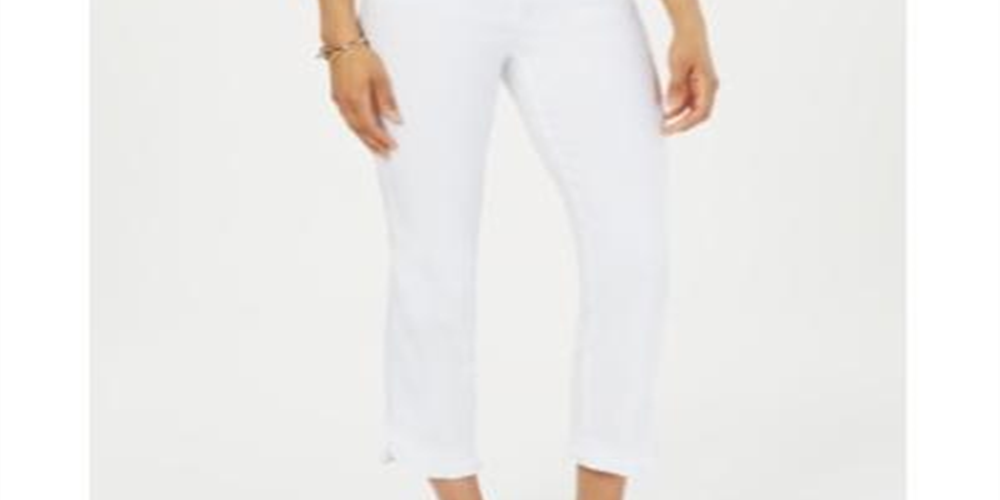 Calça feminina Charter Club Tummy Control, tamanho 14, branca