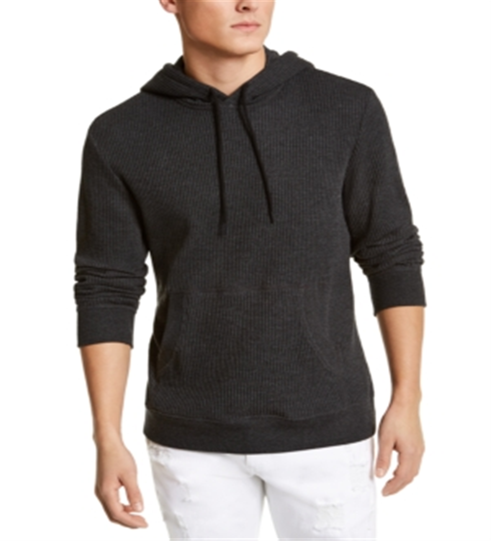 Suéter masculino Sun + Stone de manga comprida, gola redonda e cordão, preto, tamanho pequeno