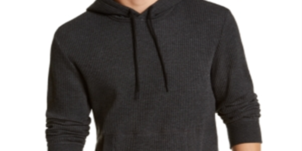 Suéter masculino Sun + Stone de manga comprida, gola redonda e cordão, preto, tamanho pequeno