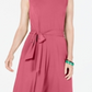 Vestido feminino Charter Club com amarração na cintura e midi, rosa, tamanho grande