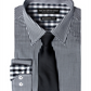 Conjunto de camisa social xadrez moderna e gravata de bolinhas masculina Nick Graham, tamanho XX-G