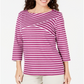 Karen Scott Blusa Listrada Feminina Rosa Tamanho XS