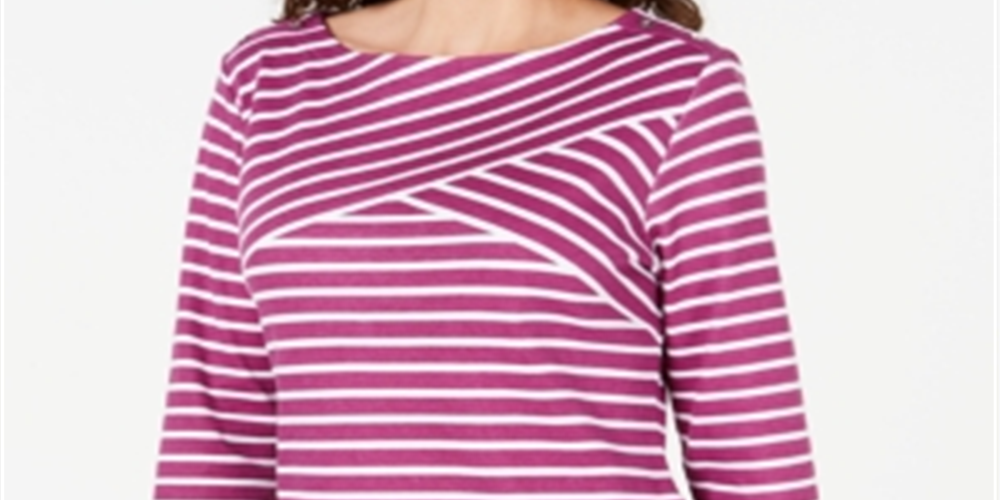 Karen Scott Blusa Listrada Feminina Rosa Tamanho XS