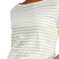 Camiseta feminina listrada de algodão Charter Club, branca, tamanho médio