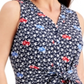 Blusa feminina sem mangas com estampa frontal e amarração Charter Club, azul, tamanho XX-G