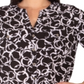 Blusa utilitária estampada feminina NY Collection, preta, tamanho pequeno GG