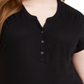Top feminino plus size com decote dividido, preto, tamanho 2X, da Style &amp; Co