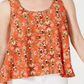 Top feminino estilo &amp; co, estampado, sem mangas, alto e baixo, laranja, tamanho pequeno, L