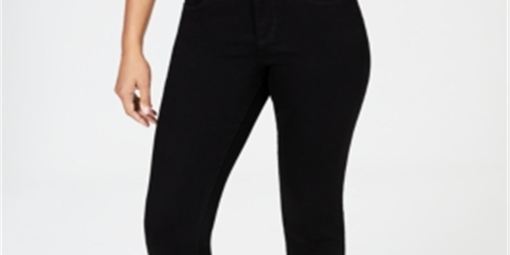 Calça jeans feminina Charter Club Tummy Control Bristol Capri preta, tamanho 8
