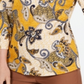 Blusa feminina Charter Club de algodão estampado com manga 3/4, amarela, tamanho grande
