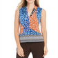 Blusa Calvin Klein Feminina Estampa Floral Patchwork Azul Tamanho P