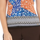 Blusa Calvin Klein Feminina Estampa Floral Patchwork Azul Tamanho P