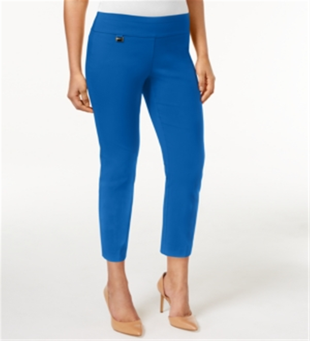 Calça Capri Feminina Alfani Tummy Control Pull On Azul Tamanho 2 Petite