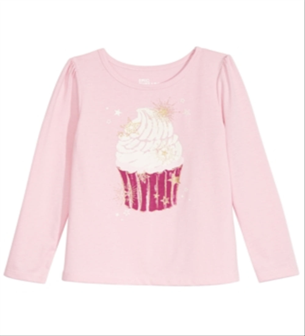 Camiseta infantil Epic Threads para meninas com estampa de cupcake, rosa, tamanho 3T