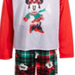 Conjunto de pijama xadrez Minnie Mouse 2 peças Ame Little &amp; Big Girl's, vermelho, tamanho 8