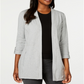 Karen Scott Cardigan feminino aconchegante com manga 3/4 cinza tamanho X-S