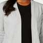 Karen Scott Cardigan feminino aconchegante com manga 3/4 cinza tamanho X-S