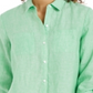 Camisa de linho feminina Charter Club, verde, tamanho X-S